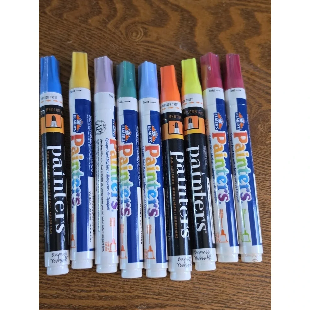 Elmer's Medium Tip Opaque Painters Markers Lot 8 And 1 Fine - New